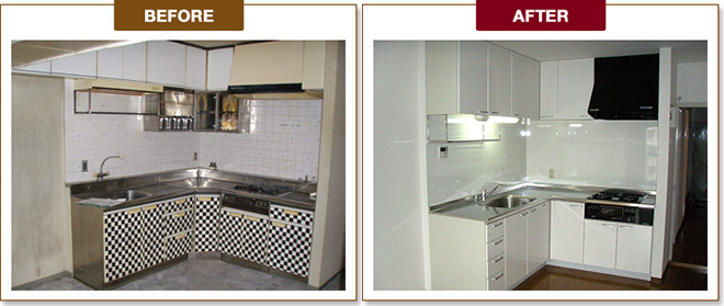 キッチンリフォーム　ビフォー＆アフター
